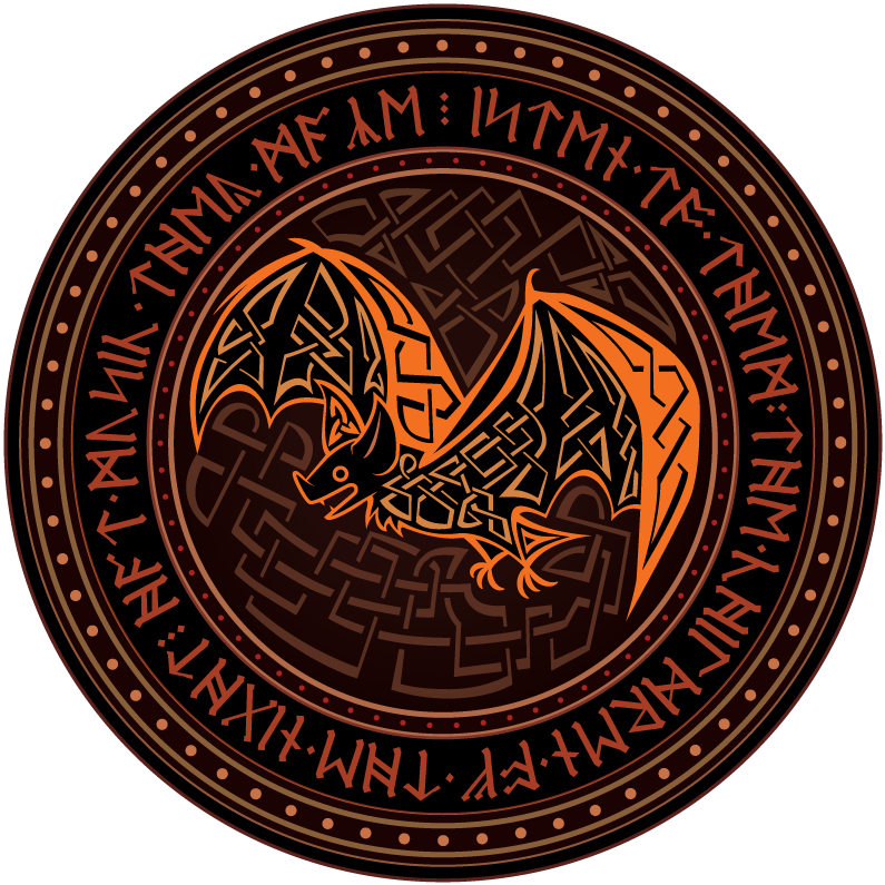 Part of a series of Illustrations of various knotwork animals. The text along the edge reads "Listen to them, the children of the night. What music they make!" - Bram Stoker, Dracula