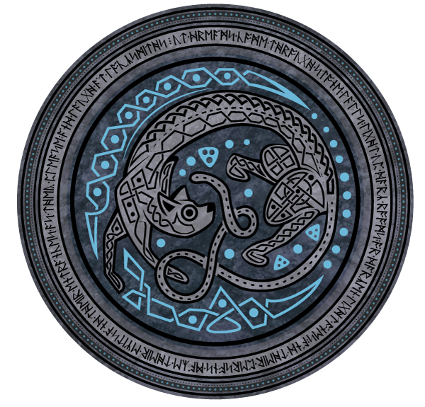 Part of a series of Illustrations of various knotwork animals. The text around the edge reads "But dreams come through stone walls, light up dark rooms, or darken light ones, and their persons make their exits and their entrances as they please, and laugh at locksmiths.”― Sheridan Le Fanu, Carmilla 