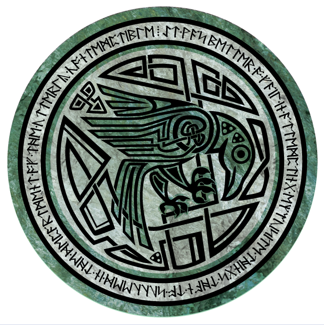 Part of a series of Illustrations of various knotwork animals. The text around the edge reads "It is better to fail in attempting exquisite things than to succeed in the department of the utterly contemptible" - Arthur Machen