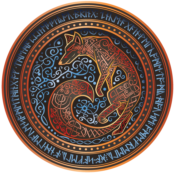 Part of a series of Illustrations of various knotwork animals. The text along the edge reads “Once again...welcome to my house. Come freely. Go safely; and leave something of the happiness you bring.” quoting Bram Stoker's novel Dracula 